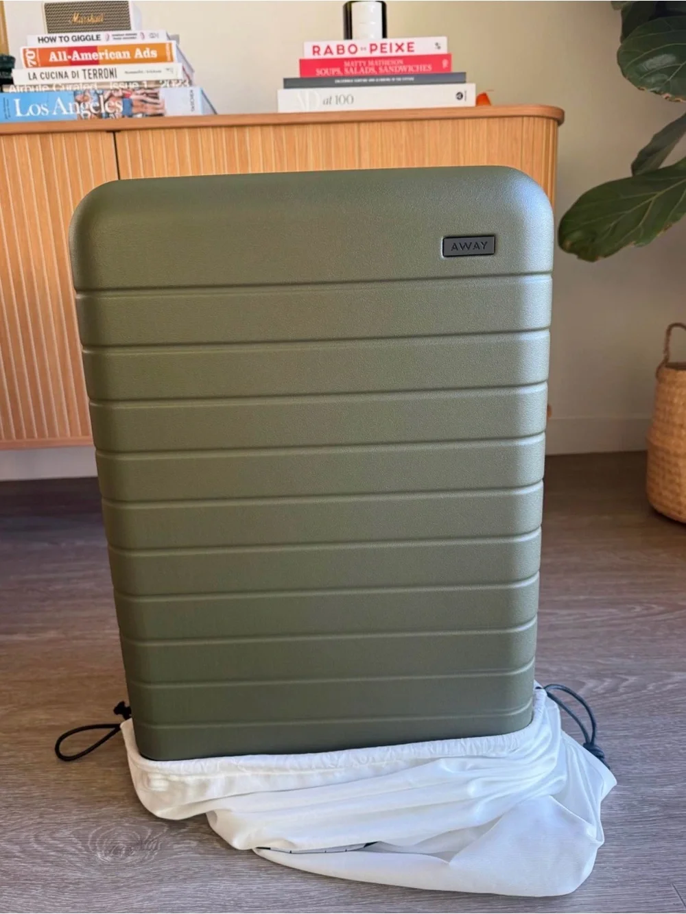 BRAND NEW Away Olive Green Spinner Carry-On